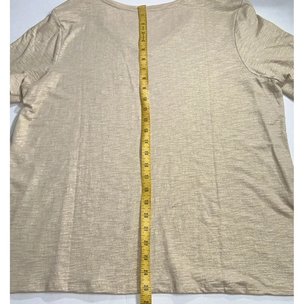 Chicos The Ultimate Tee Gold Shimmer Sz XL Petite XLP‎  (3P) EC